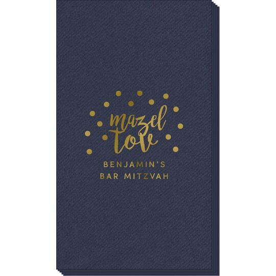 Confetti Mazel Tov Linen Like Guest Towels